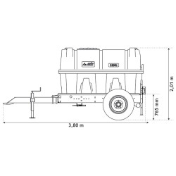 2300 l fahrbarer Tank für Schlepper