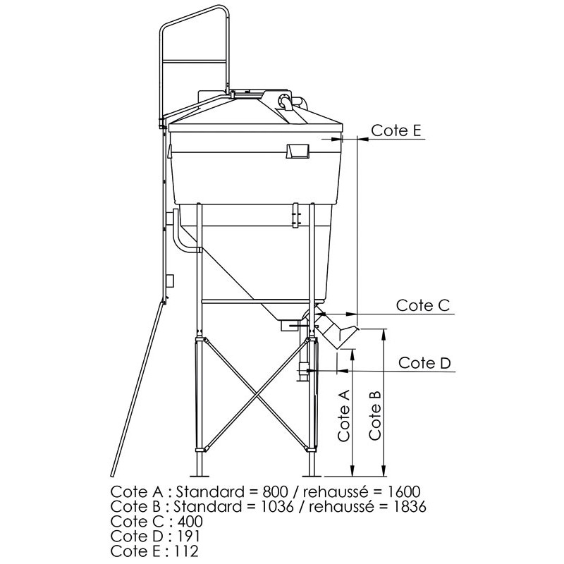 9,70 m³ Futtersilo mit großem Fassungsvermögen 9,70 m³ Futtersilo mit großem Fassungsvermögen