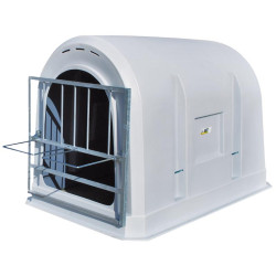 Gittertür mit doppeltem Eimerhalter