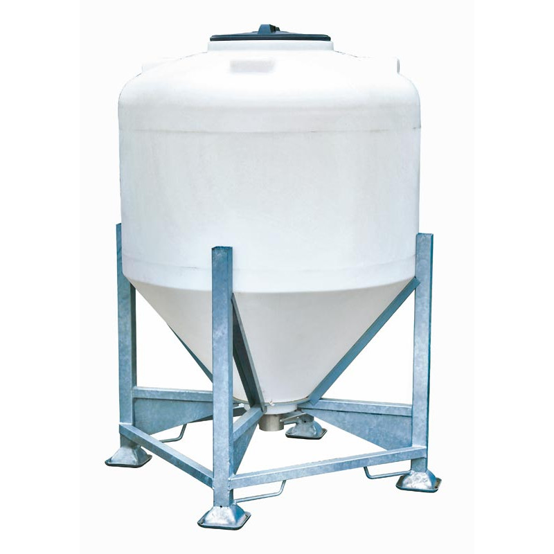 1000 l Futtersilo auf Rahmengestell mit Schieber 1000 l Futtersilo auf Rahmengestell mit Schieber