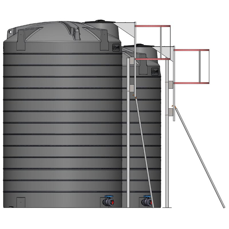 Feuerverzinkter Steigleiter mit Sicherheitsrahmen