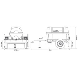 1000 l fahrbarer Tank für Schlepper