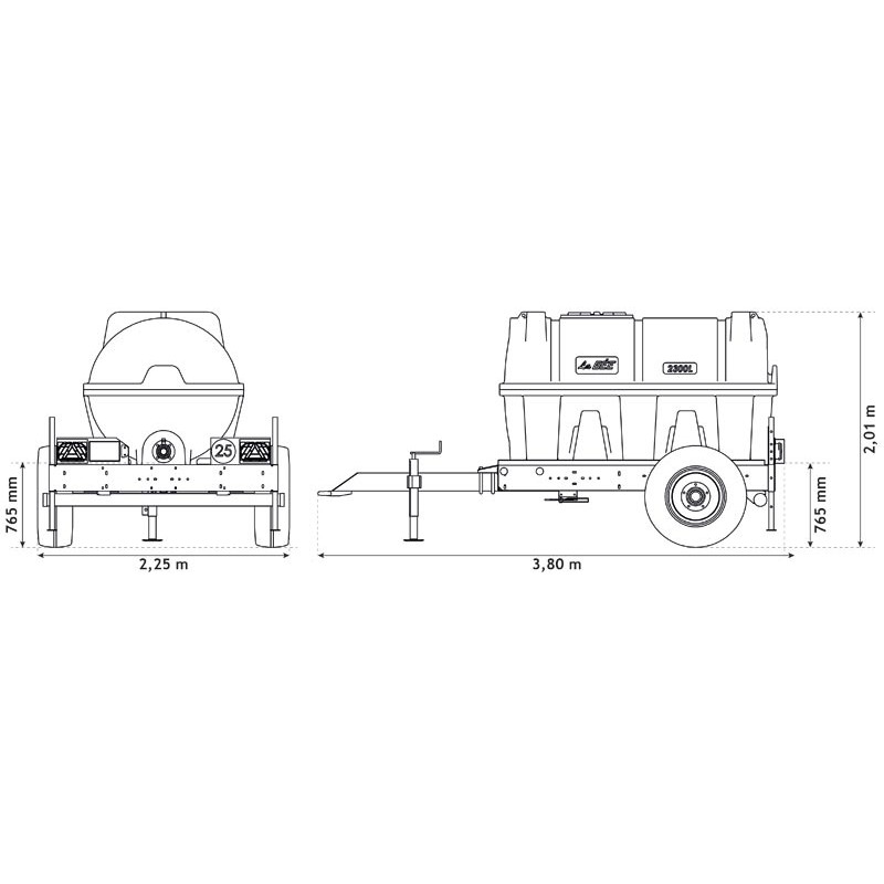 2300 l fahrbarer Tank für Schlepper 2300 l fahrbarer Tank für Schlepper
