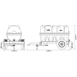 5500 l fahrbarer Tank für Schlepper