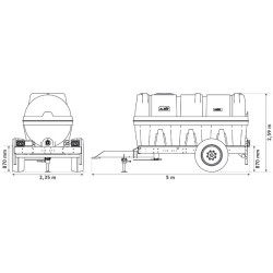 6400 l fahrbarer Tank für Schlepper