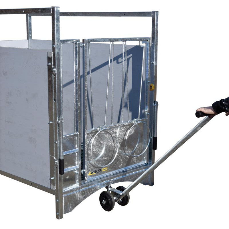 Transportdeichsel für fahrbare kälberboxen