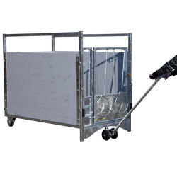 Transportdeichsel für fahrbare kälberboxen