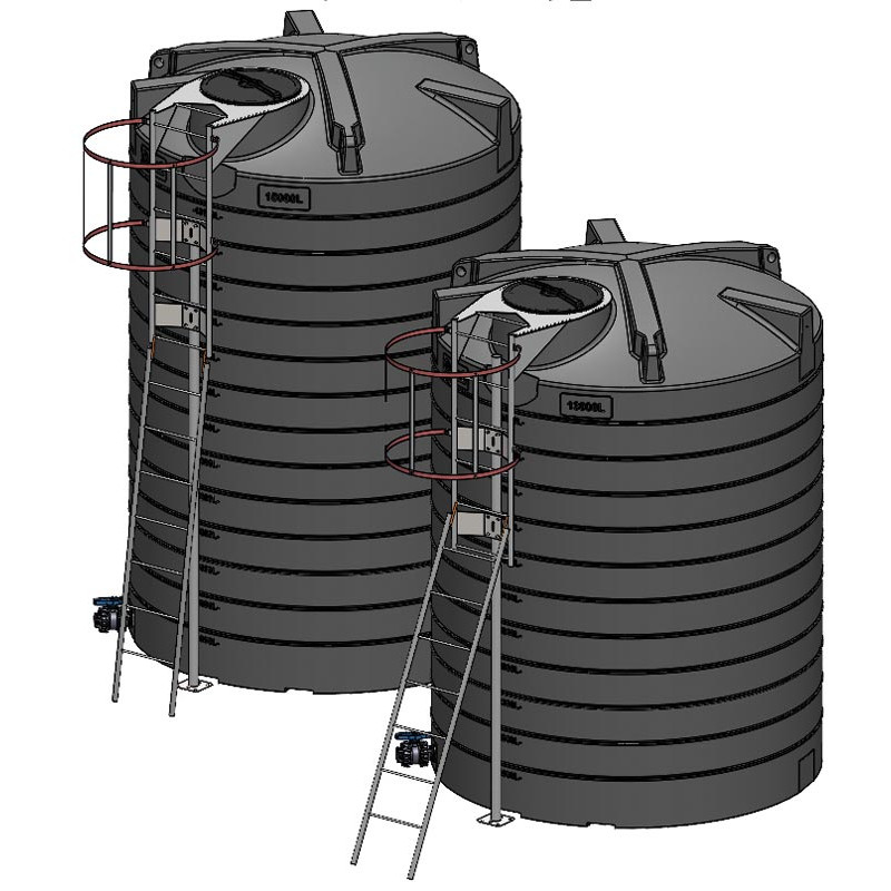 Feuerverzinkter Steigleiter mit Sicherheitsrahmen
