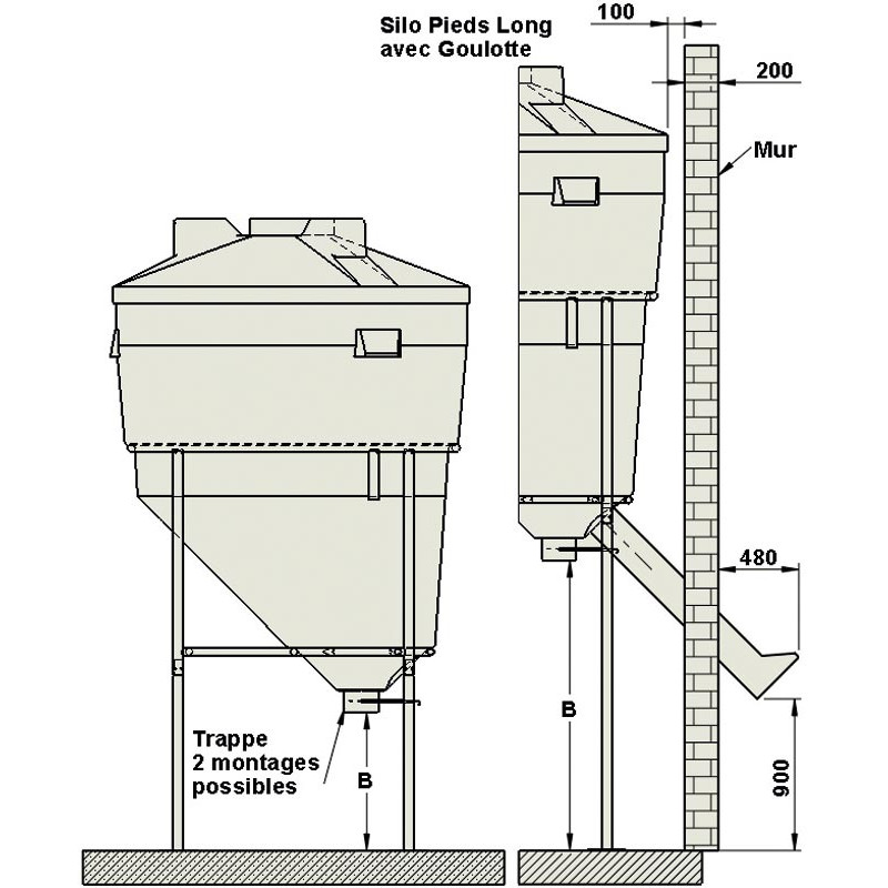 5,70 m³ Futtersilo mit großem Fassungsvermögen 5,70 m³ Futtersilo mit großem Fassungsvermögen