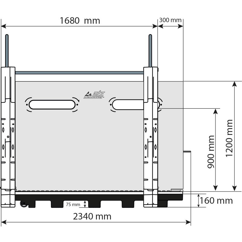Trennwand für Hygiene Pro Kälberboxen in Reihe