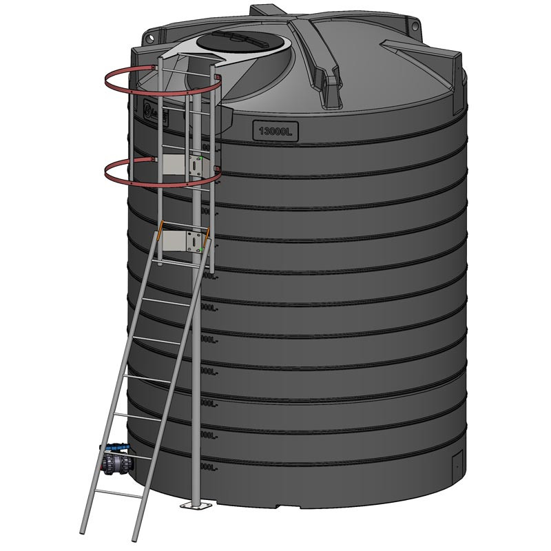 Feuerverzinkter Steigleiter mit Sicherheitsrahmen