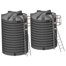 Feuerverzinkter Steigleiter mit Sicherheitsrahmen