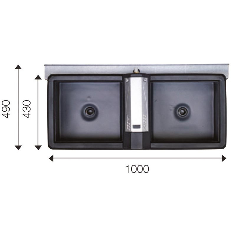 Doppelte 72 M Polybac Tränke mit Innenrand Doppelte 72 M Polybac Tränke mit Innenrand
