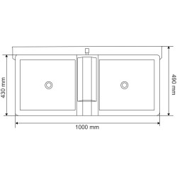Doppelte 72 M Polybac Tränke mit Innenrand und Befestigungsrahmen Doppelte 72 M Polybac Tränke mit Innenrand und Befestigungsrahmen