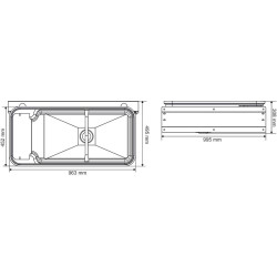 Doppelte Polybac 75 M Tränke mit Vollrand und Befestigungsrahmen Doppelte Polybac 75 M Tränke mit Vollrand und Befestigungsrahmen
