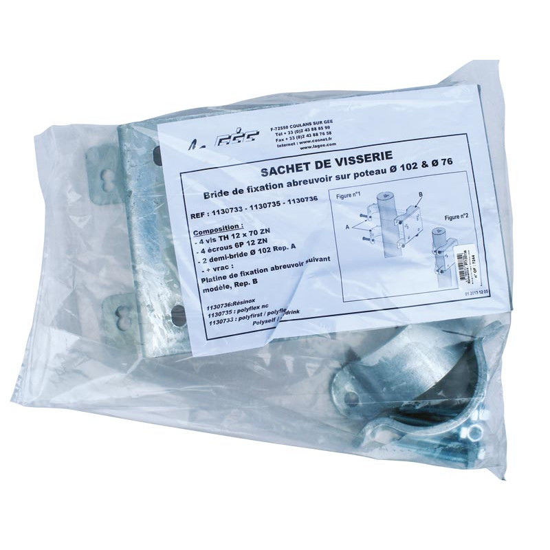 PLATTE MIT 1/2 SCHELLE ZUR TRÄNKEBEFESTIGUNG AN PFOSTEN